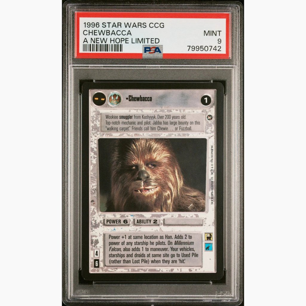 PSA 9 - 1996 Star Wars CCG - Chewbacca - A New Hope Limited - 2 Available