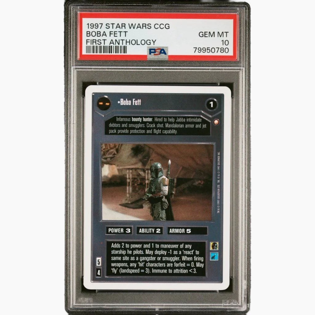 PSA 10 Pop of 2 - 1997 Star Wars CCG - Boba Fett - First Anthology (White Border)