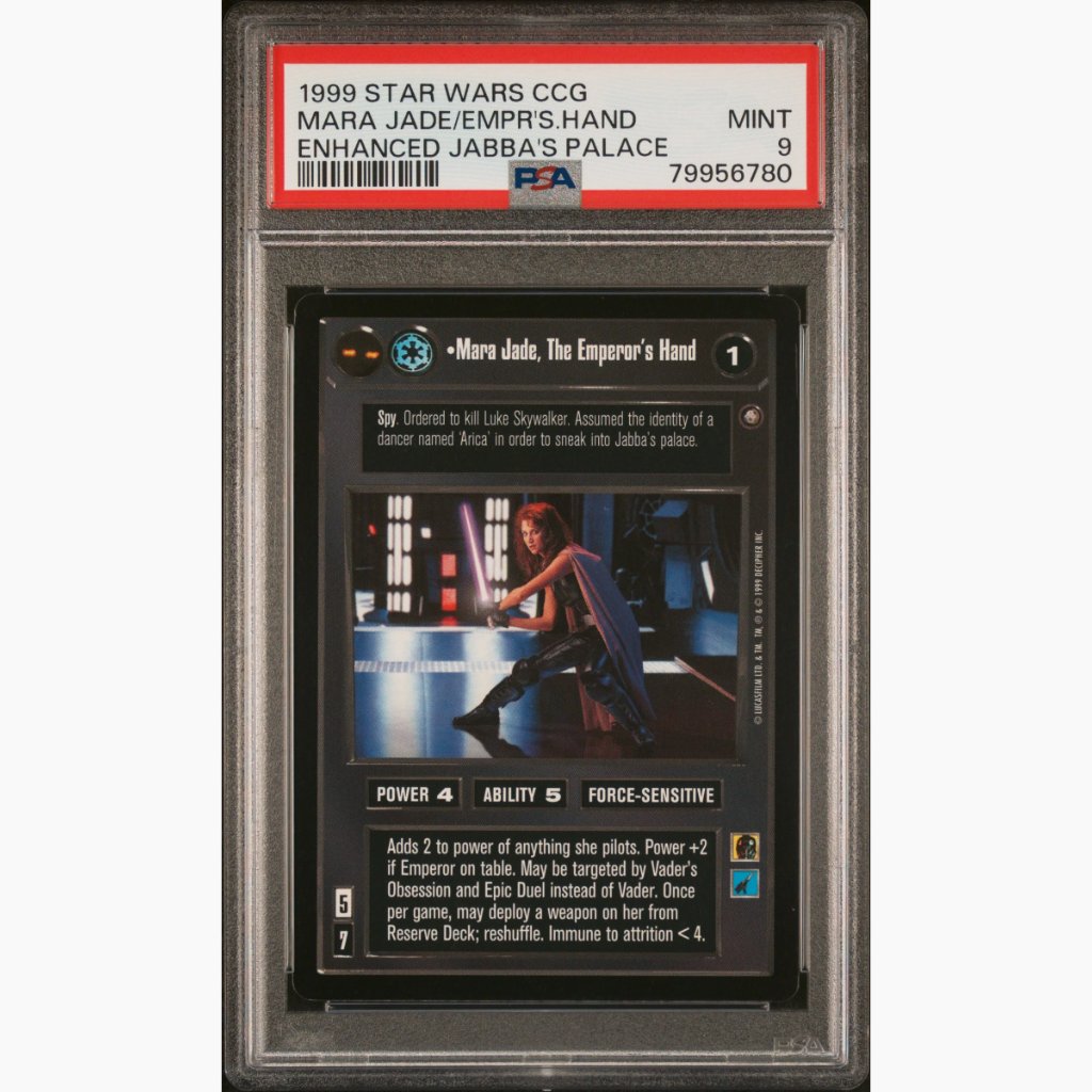 PSA 9 Only 3 Graded Higher - 1999 Star Wars CCG - Mara Jade, The Emperor's Hand - Enhanced Jabba's Palace - 2 Available