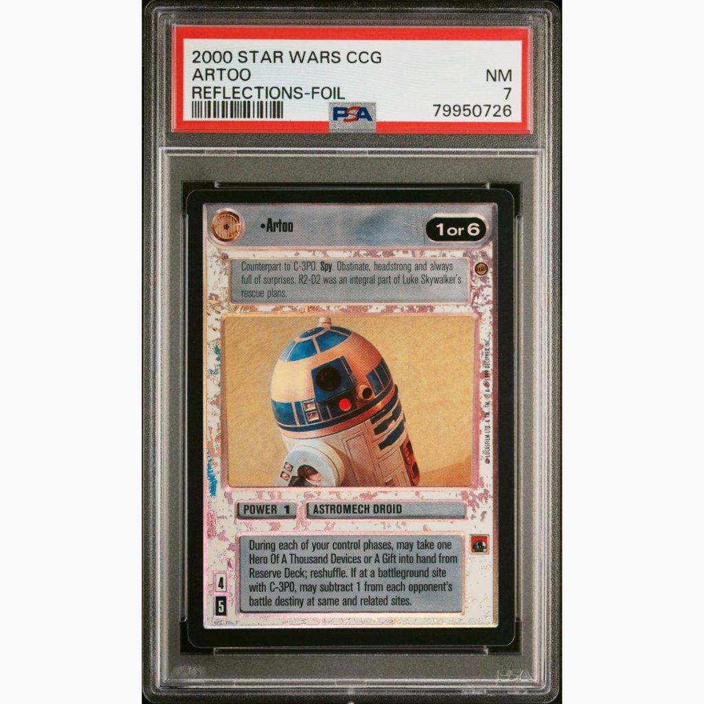 FOIL PSA 7 - 2000 Star Wars CCG - Artoo - Reflections