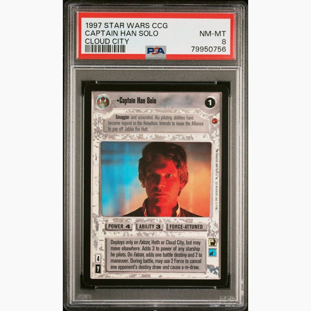 PSA 8 - 1997 Star Wars CCG - Captain Han Solo - Cloud City - 2 Available