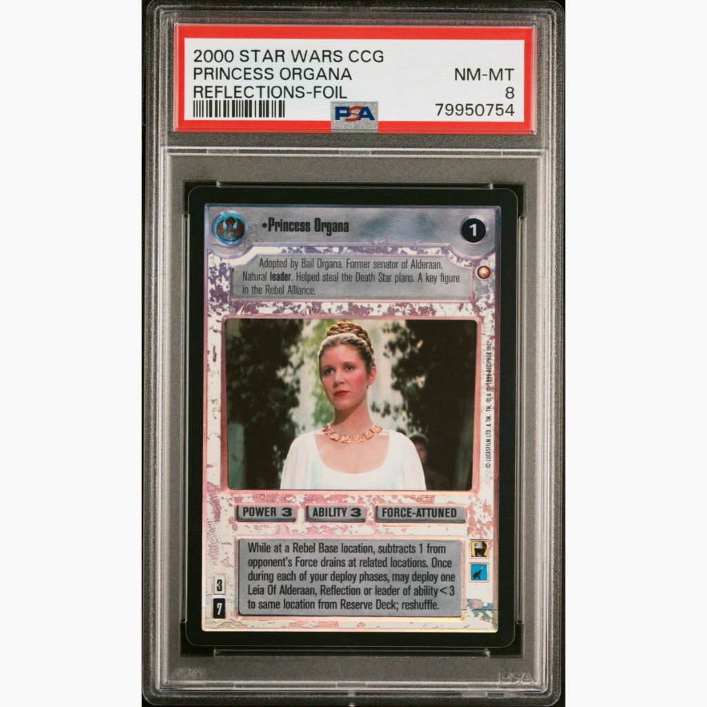 FOIL PSA 8 - 2000 Star Wars CCG - Princess Organa - Reflections