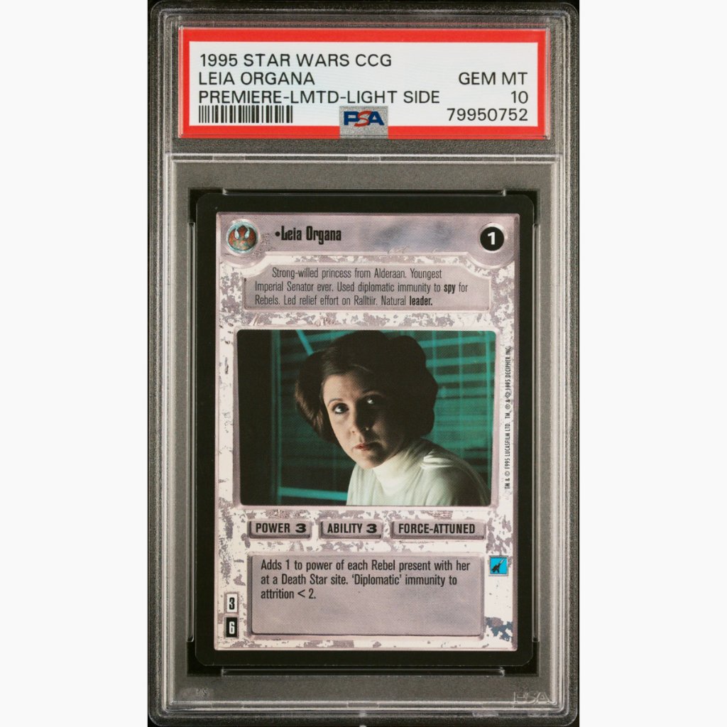 PSA 10 Pop of 1 - 1995 Star Wars CCG - Leia Organa - Premiere Limited Light Side