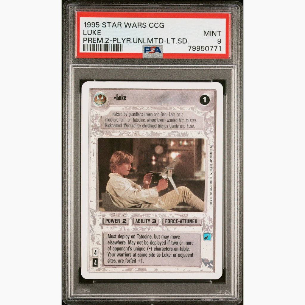 PSA 9 Only 1 Graded Higher - 1995 Star Wars CCG - Luke - Premiere 2-Player Unlimited-Light Side