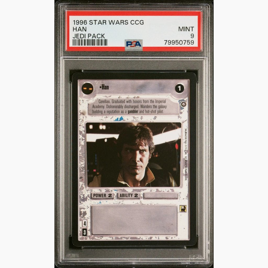 PSA 9 Pop of 3 Only 1 Graded Higher - 1996 Star Wars CCG - Han - Jedi Pack