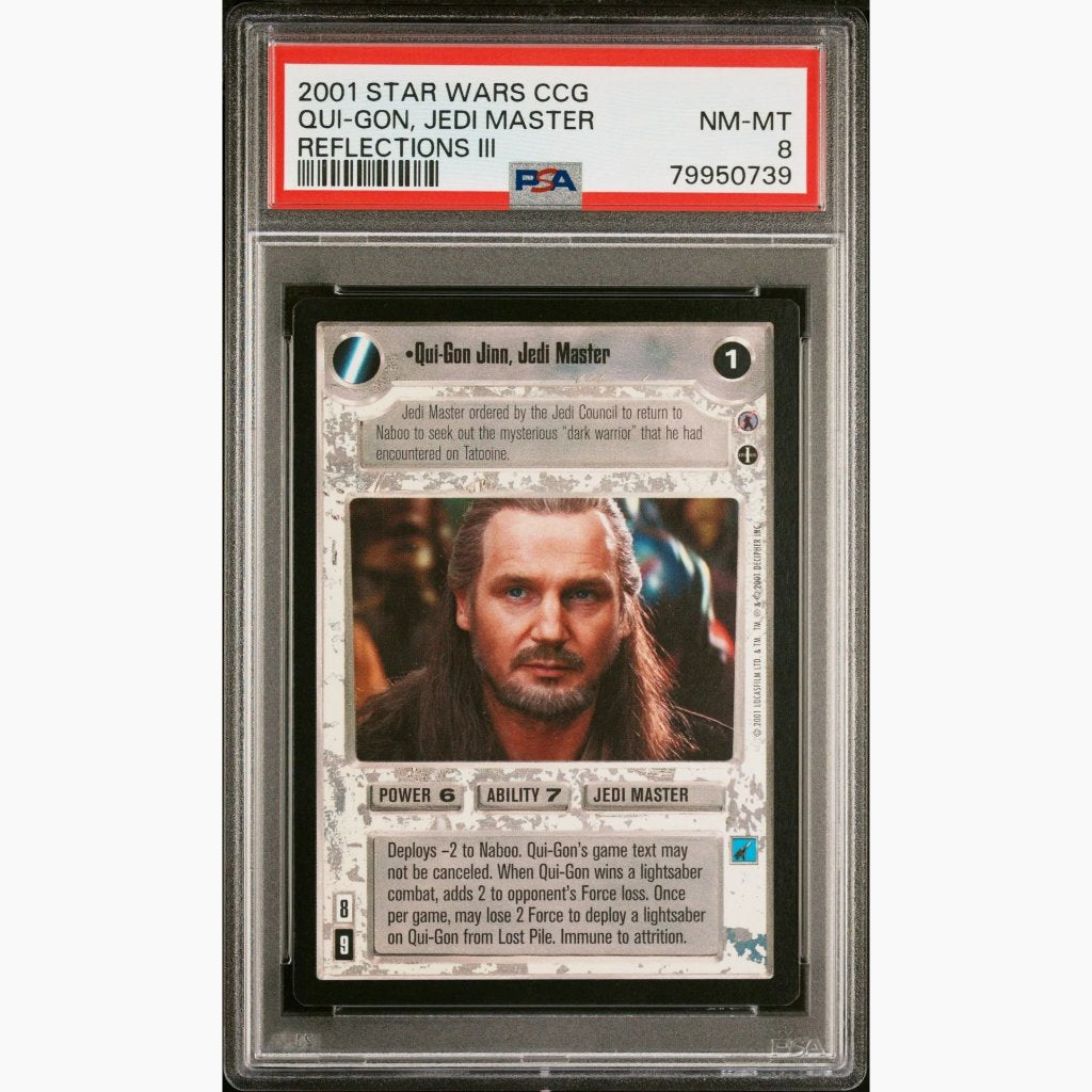 PSA 8 - 2001 Star Wars CCG - Qui-Gon Jinn, Jedi Master - Reflections III
