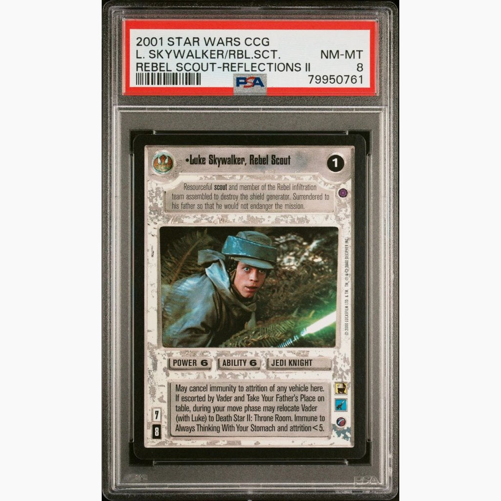PSA 8 - 2001 Star Wars CCG - Luke Skywalker, Rebel Scout - Reflections II
