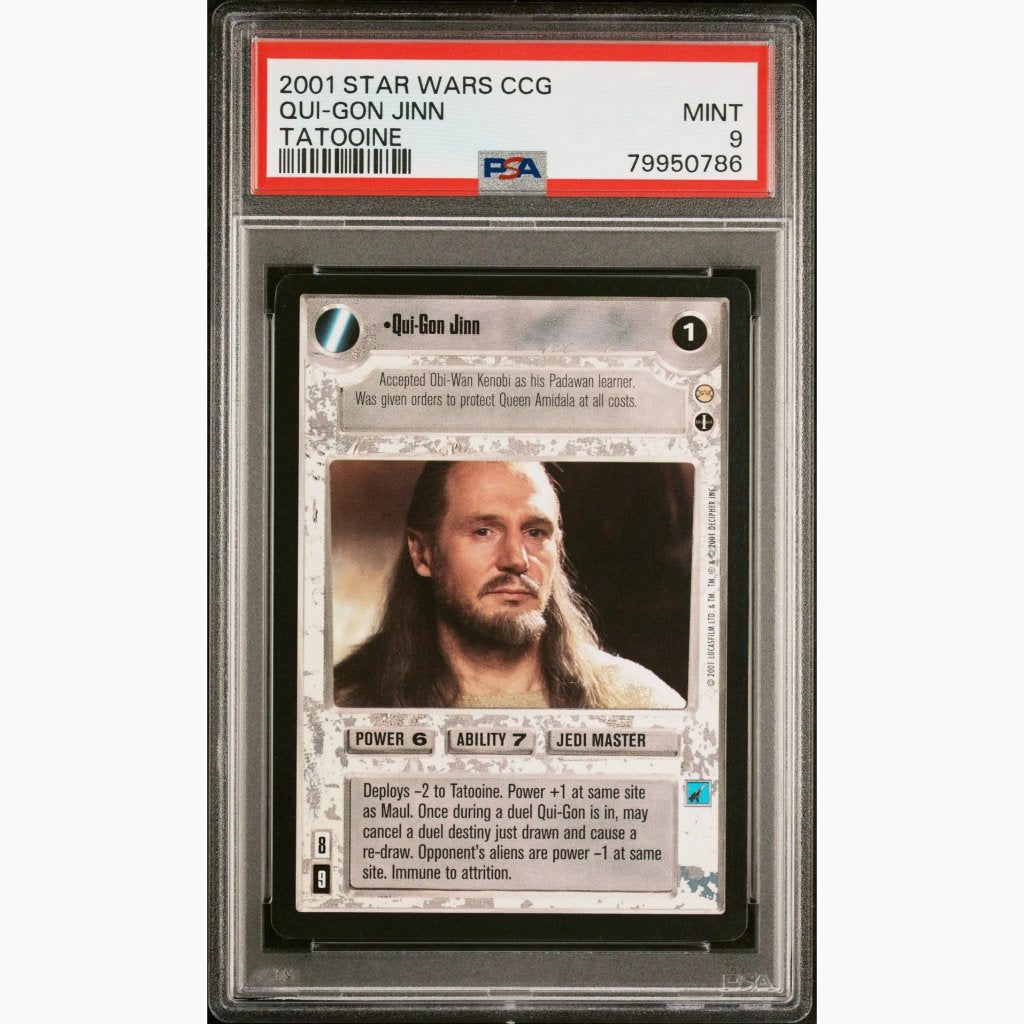 PSA 9 Only 2 Graded Higher - 2001 Star Wars CCG - Qui-Gon Jinn - Tatooine