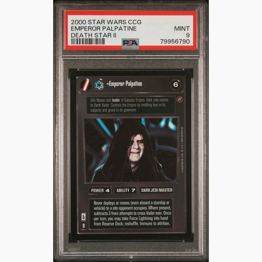 PSA 9 Only 1 Graded Higher - 2000 Star Wars CCG - Emperor Palpatine - Death Star II
