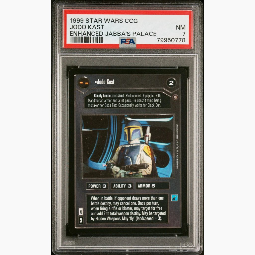 PSA 7 None Graded Higher - 1999 Star Wars CCG - Jodo Kast - Enhanced Jabba's Palace