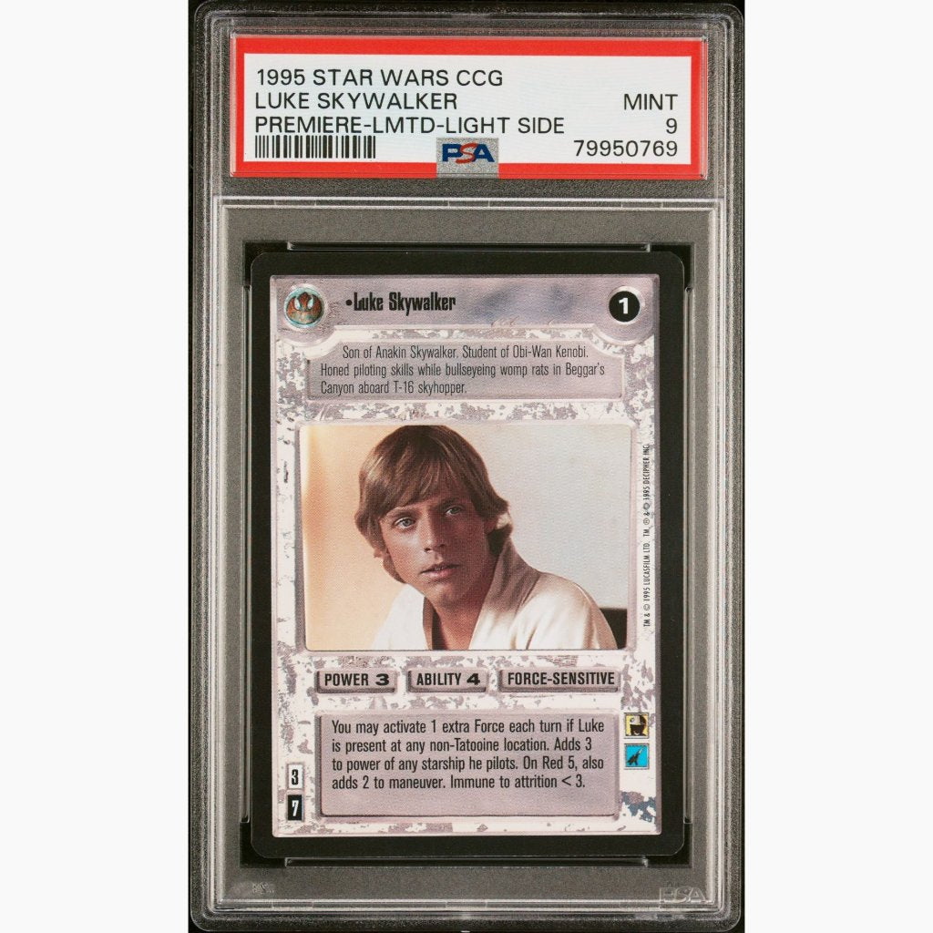 PSA 9 - 1995 Star Wars CCG - Luke Skywalker - Premiere Limited Light Side - 2 Available