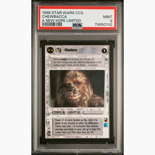 PSA 9 - 1996 Star Wars CCG - Chewbacca - A New Hope Limited - 2 Available