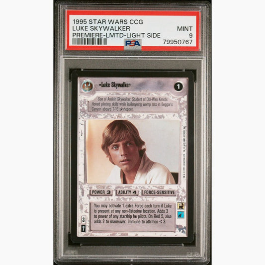 PSA 9 - 1995 Star Wars CCG - Luke Skywalker - Premiere Limited Light Side - 2 Available
