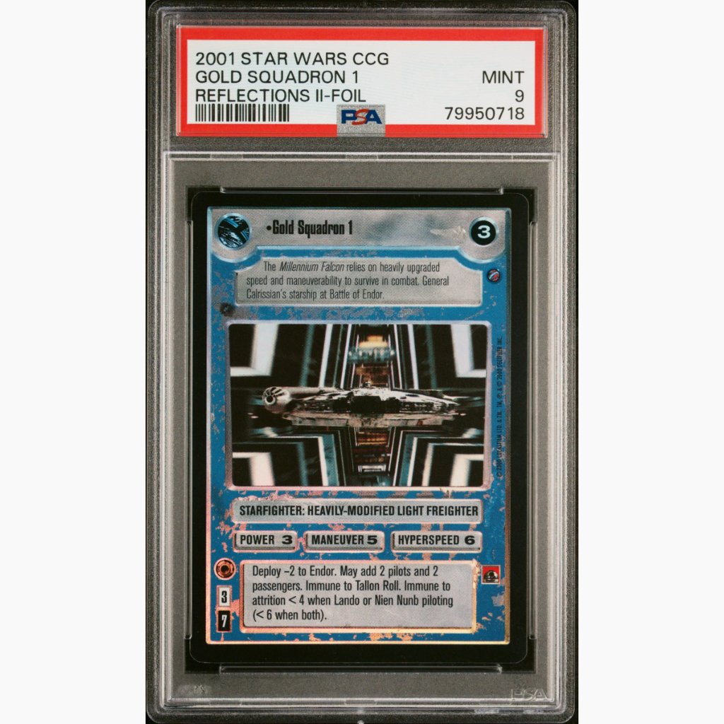 FOIL PSA 9 None Graded Higher - 2001 Star Wars CCG - Gold Squadron 1 - Reflections II