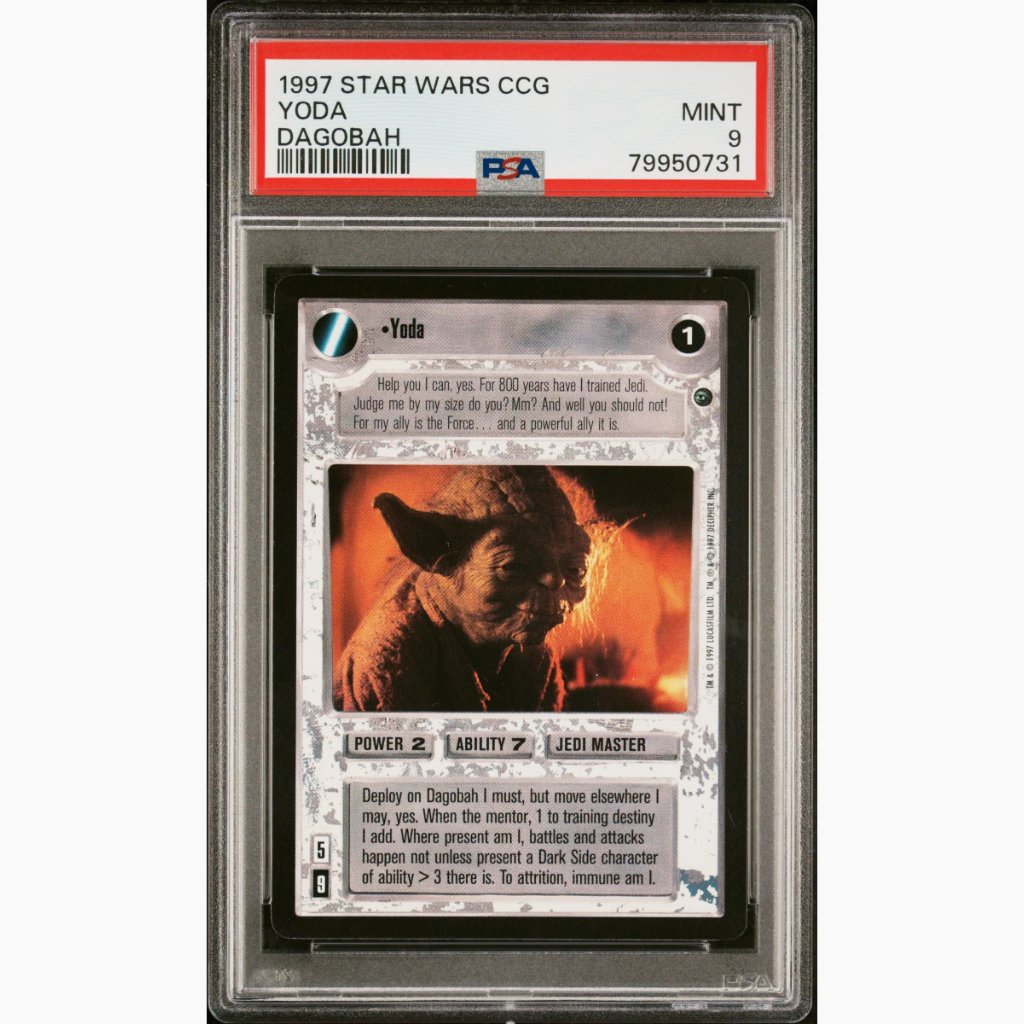 PSA 9 None Graded Higher - 1997 Star Wars CCG - Yoda - Dagobah - 2 Available