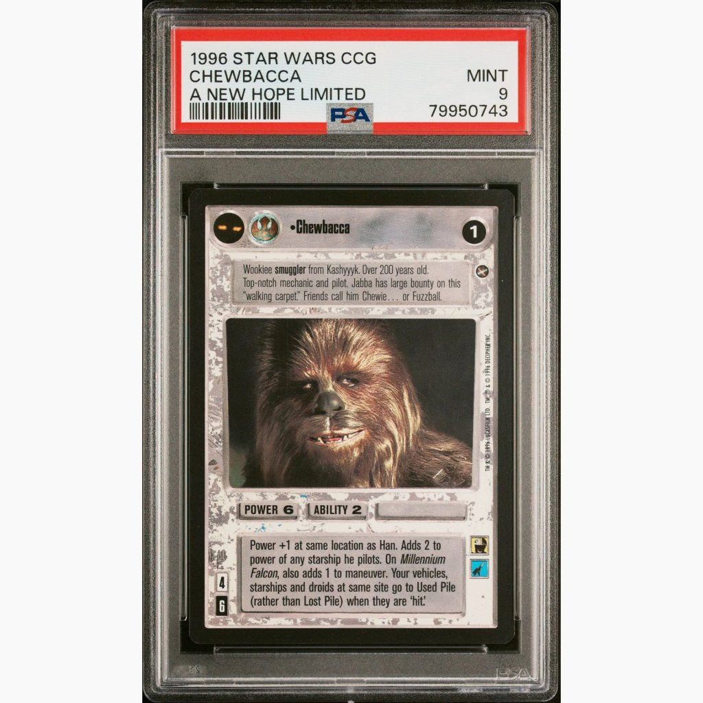 PSA 9 - 1996 Star Wars CCG - Chewbacca - A New Hope Limited - 2 Available