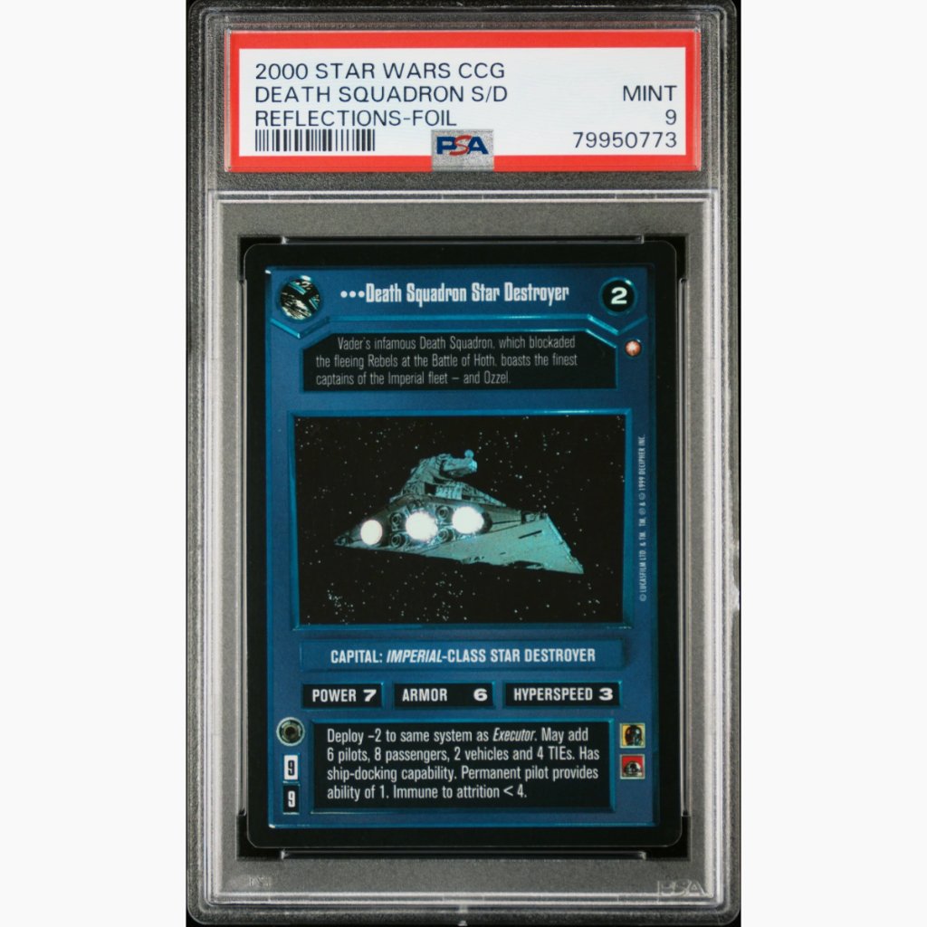 FOIL PSA 9 Pop of 2 None Graded Higher - 2001 Star Wars CCG - Death Squadron Star Destroyer- Reflections