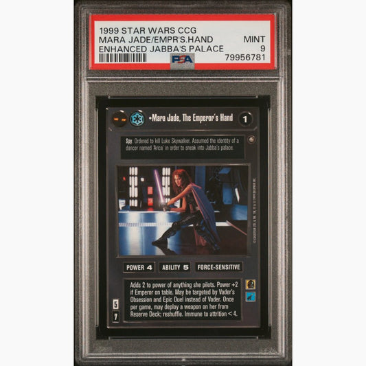 PSA 9 Only 3 Graded Higher - 1999 Star Wars CCG - Mara Jade, The Emperor's Hand - Enhanced Jabba's Palace - 2 Available