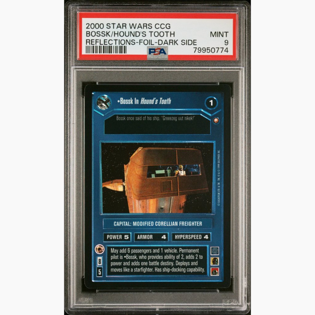 FOIL PSA 9 Pop of 2 None Graded Higher - 2001 Star Wars CCG - Bossk In Hound's Tooth - Reflections