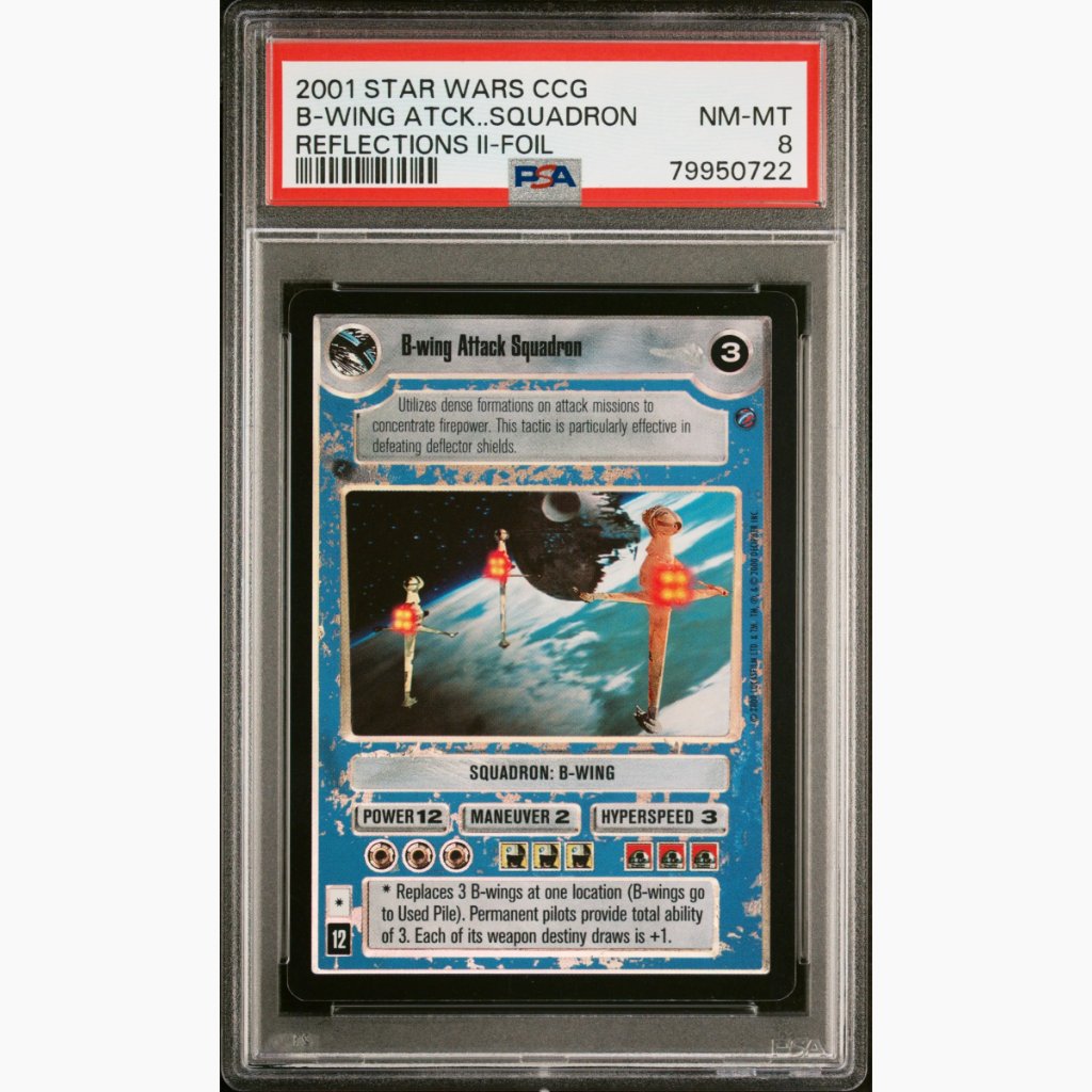 FOIL PSA 8 Pop of 2 Only 1 Graded Higher - 2001 Star Wars CCG - B-Wing Attack Squadron - Reflections II