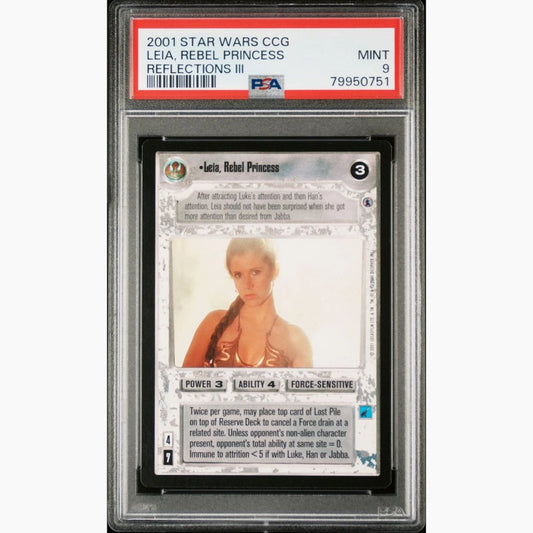 PSA 9 Only 2 Graded Higher - 2001 Star Wars CCG - Leia, Rebel Princess - Reflections III