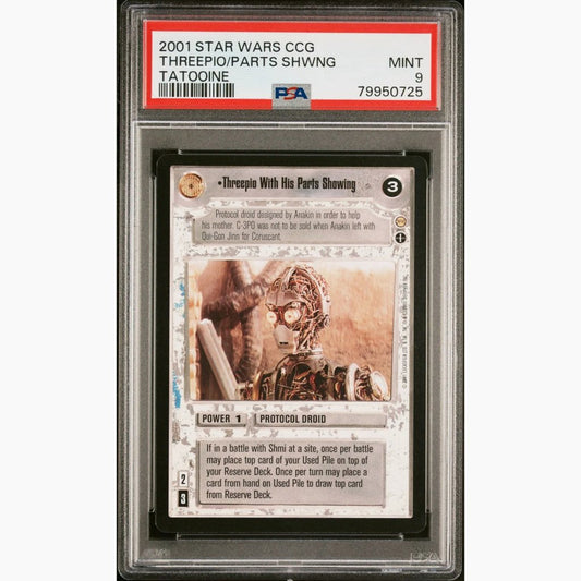 PSA 9 Only 2 Graded Higher - 2001 Star Wars CCG - Threepio With His Parts Showing - Tatooine