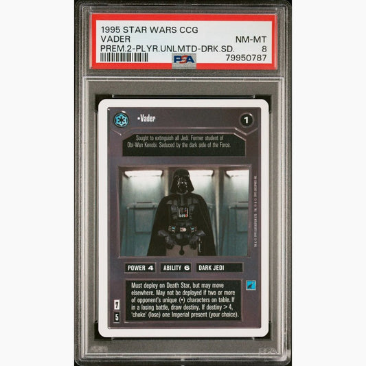 PSA 8 - 1995 Star Wars CCG - Vader - Premiere 2-Player Unlimited-Dark Side